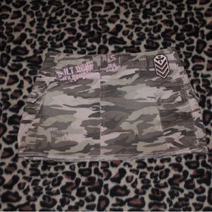 vintage Cult Disposals urban military inspired brown and pink camo mini skirt